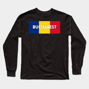 Bucharest City in Romanian Flag Long Sleeve T-Shirt